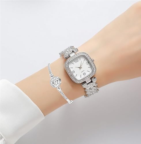 ADSBIAOYE Fashion Luxury Vintage Diamond Square Watch Digital dial Quartz Women's Watch