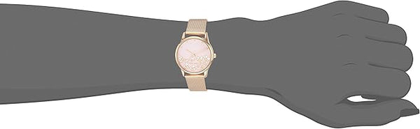 Nine West Women's Floral Dial Mesh Bracelet Watch
