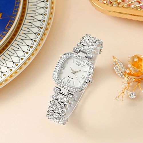 ADSBIAOYE Fashion Luxury Vintage Diamond Square Watch Digital dial Quartz Women's Watch