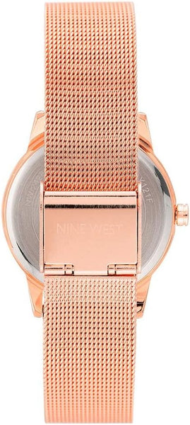 Nine West Women's Floral Dial Mesh Bracelet Watch