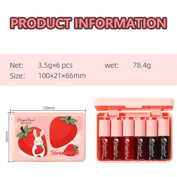 Eakroo 6 Colors Lip Tint Stain Mini Liquid Lipstick, Lip Gloss for Women, Blush for Cheeks, Lip Stain Long Lasting Waterproof, Lip Makeup, Cute Stuff,...