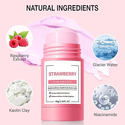 FeiCuiYun Clay Mask For Face Skincare, Blackhead Remover Face Mask with Strawberry Extract, Deep Pore Cleansing, Moisturizing, Skincare Facial Mask for...