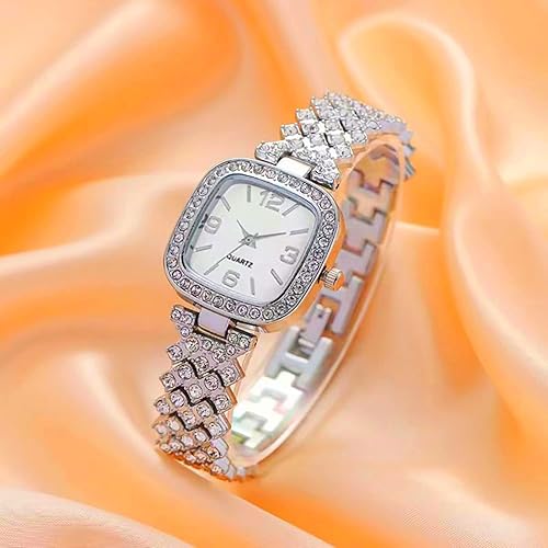 ADSBIAOYE Fashion Luxury Vintage Diamond Square Watch Digital dial Quartz Women's Watch