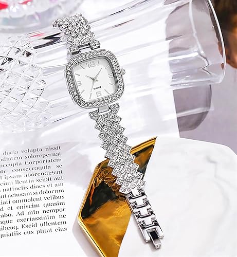 ADSBIAOYE Fashion Luxury Vintage Diamond Square Watch Digital dial Quartz Women's Watch