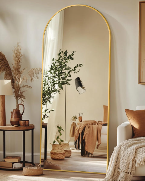 Antok Full Length Mirror, 58"x19" Floor Mirror, Arched Floor Standing Freestanding Arch Full Body Mirrors with Stand for Bedroom, Hanging Mounted...