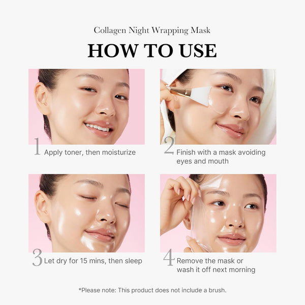 medicube Collagen Overnight Wrapping Peel Off Facial Mask Pack - Elasticity & Hydration Care, Reduces Sagging & Dullness - Hydrolyzed Collagen For...
