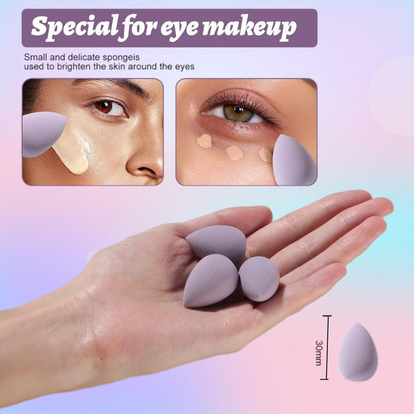 Makeup Sponge Set BS-MALL Triangle Puff 14 Pcs for Liquid, Cream, and Powder, Multi-colored Makeup Sponges