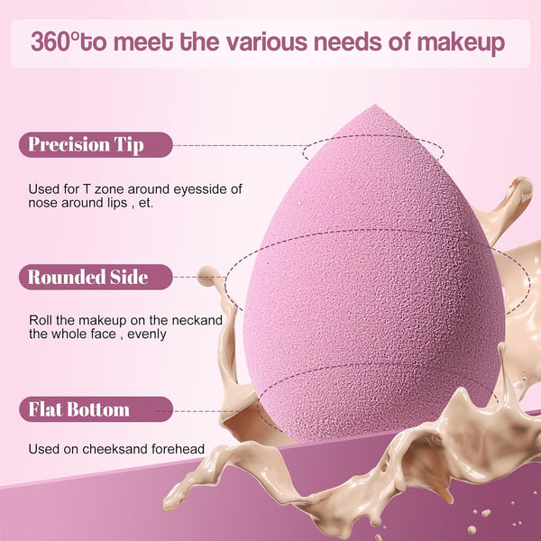 Makeup Sponge Set BS-MALL Triangle Puff 14 Pcs for Liquid, Cream, and Powder, Multi-colored Makeup Sponges