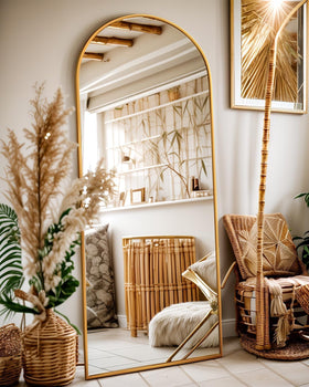 Antok Full Length Mirror, 58"x19" Floor Mirror, Arched Floor Standing Freestanding Arch Full Body Mirrors with Stand for Bedroom, Hanging Mounted...