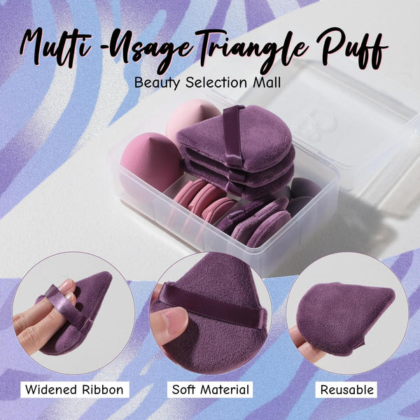 Makeup Sponge Set BS-MALL Triangle Puff 14 Pcs for Liquid, Cream, and Powder, Multi-colored Makeup Sponges